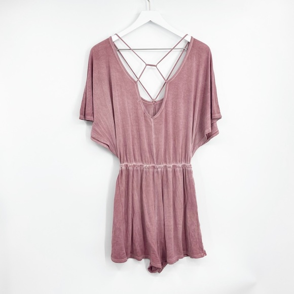 American Eagle Outfitters Pink Soft Romper Dress SZ XS - Picture 5 of 5